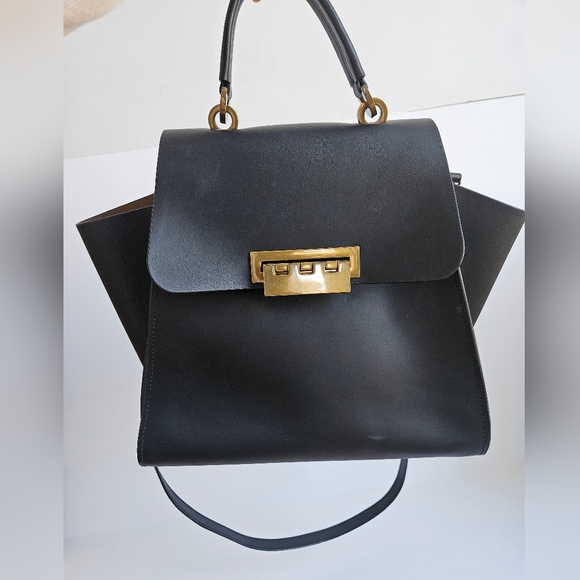 Zac Posen Black Satchel with Gold Accents - Picture 12 of 14